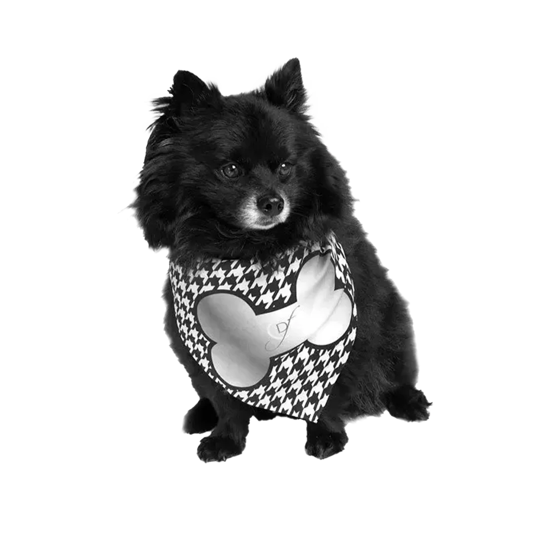Silver Bone Classy Dog Bandana by Dog Fashion Living