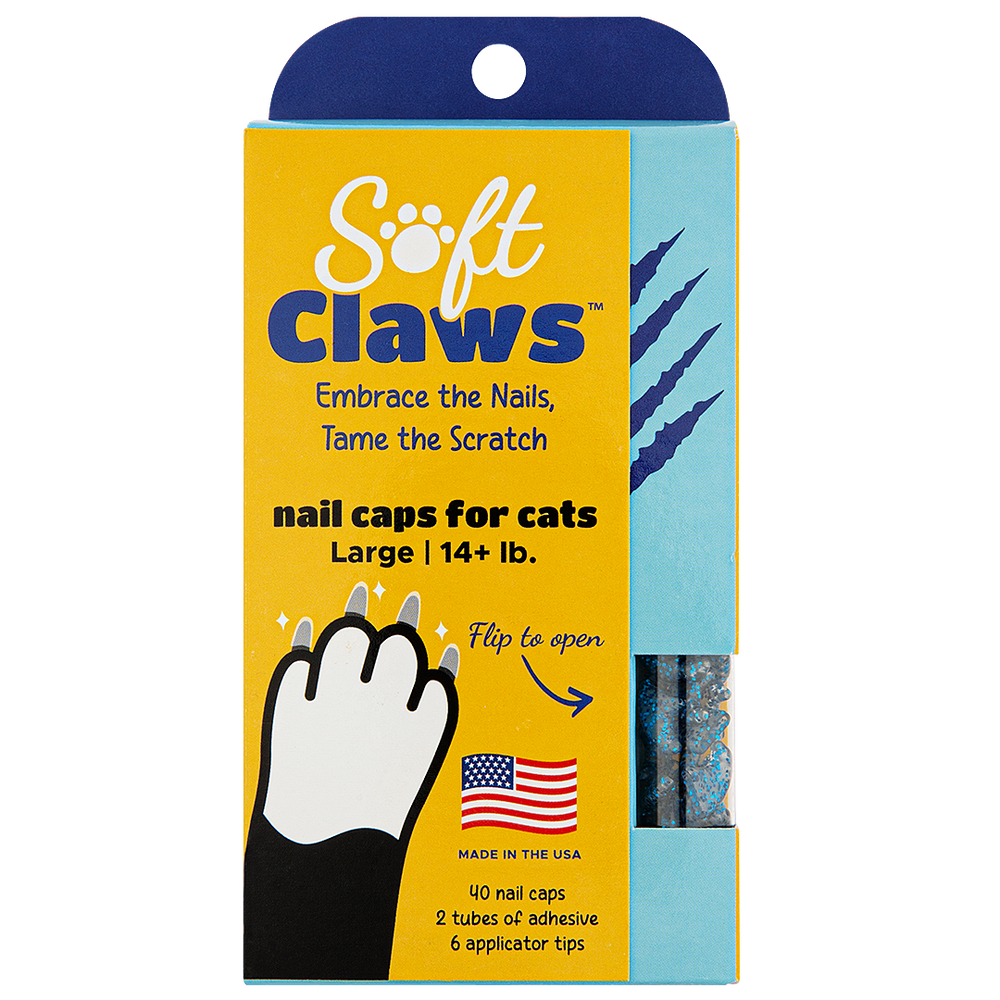 Blue Sparkle Feline Large Nail Caps by Soft Claws