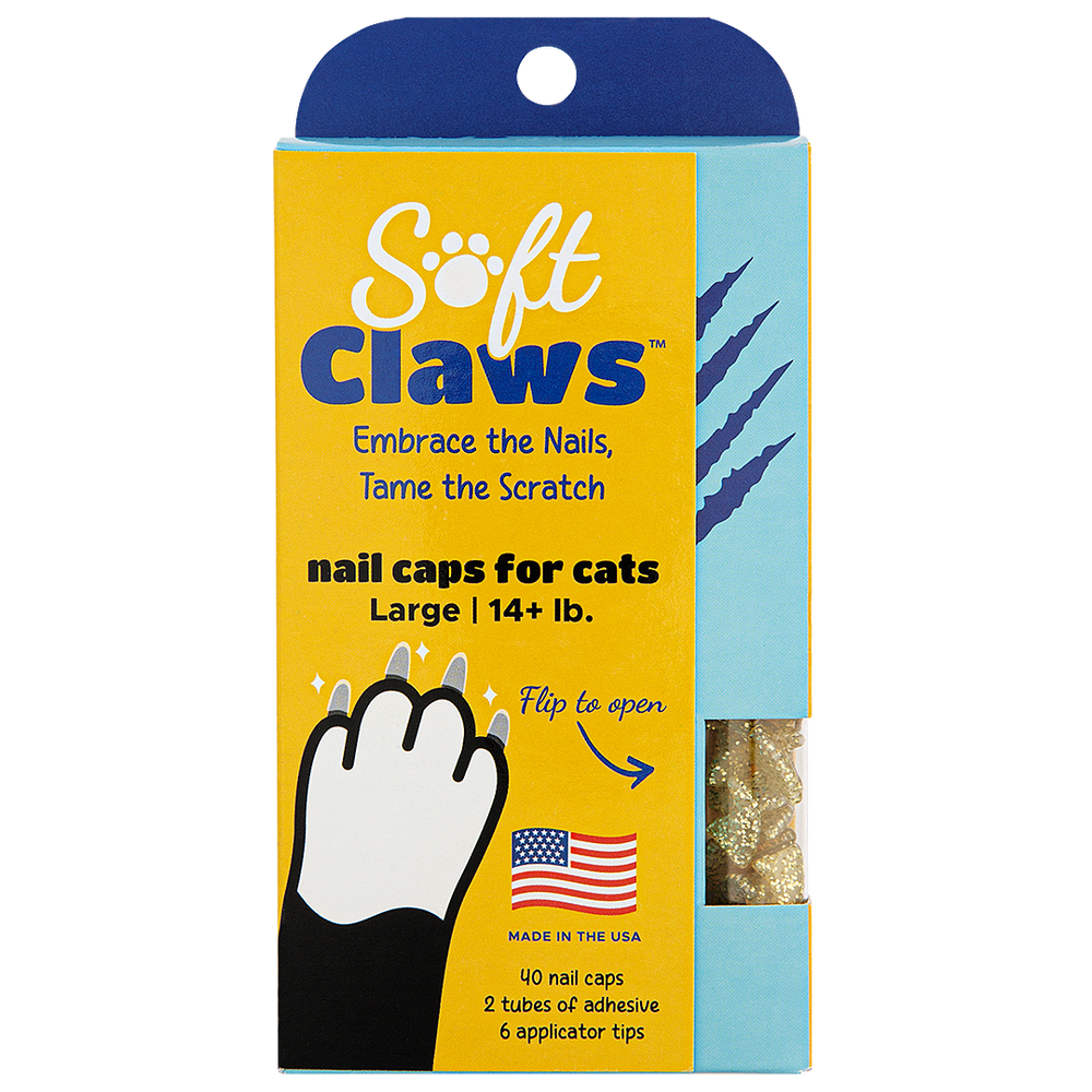 Gold Sparkle Feline Large Nail Caps by Soft Claws