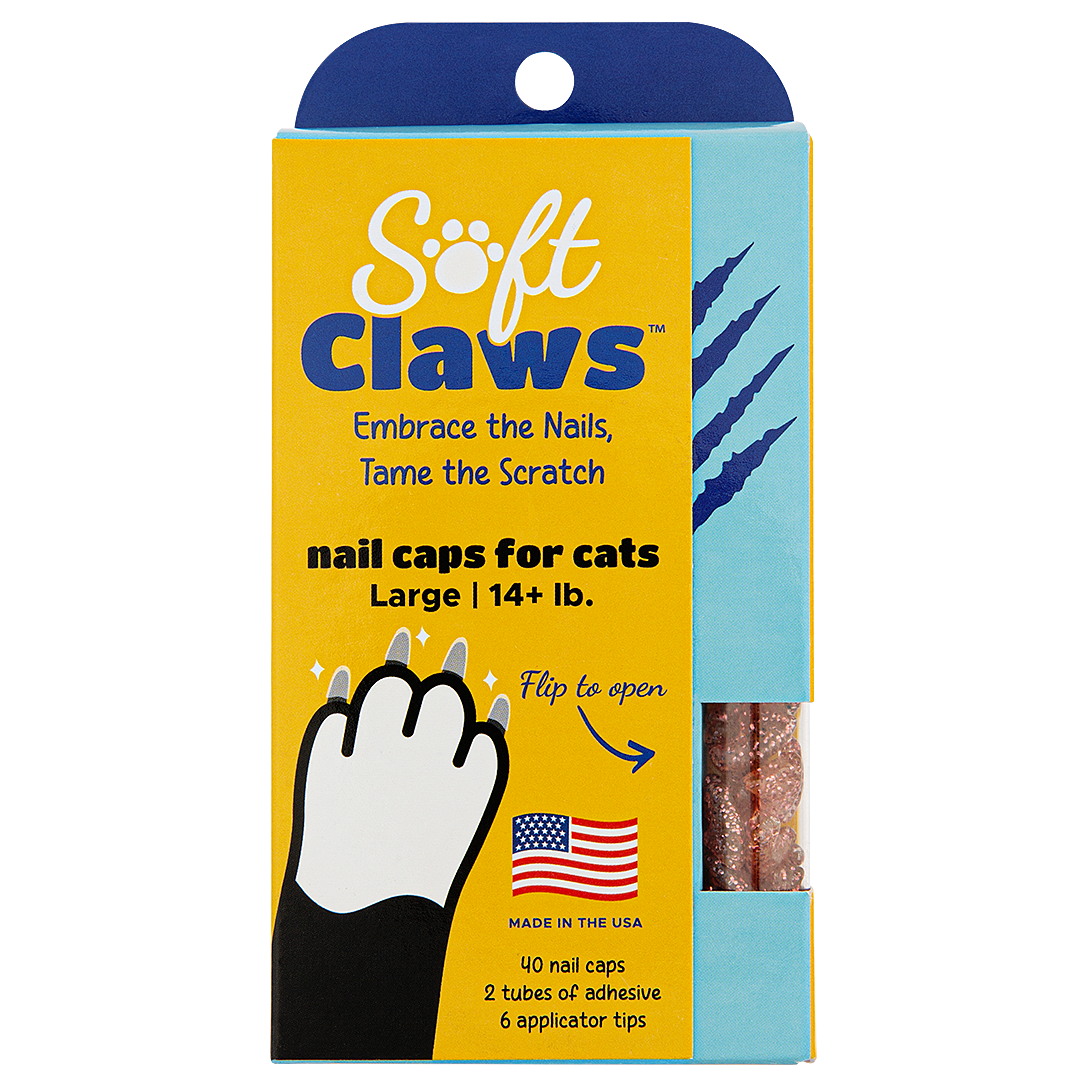 Pink Sparkle Feline Large Nail Caps by Soft Claws