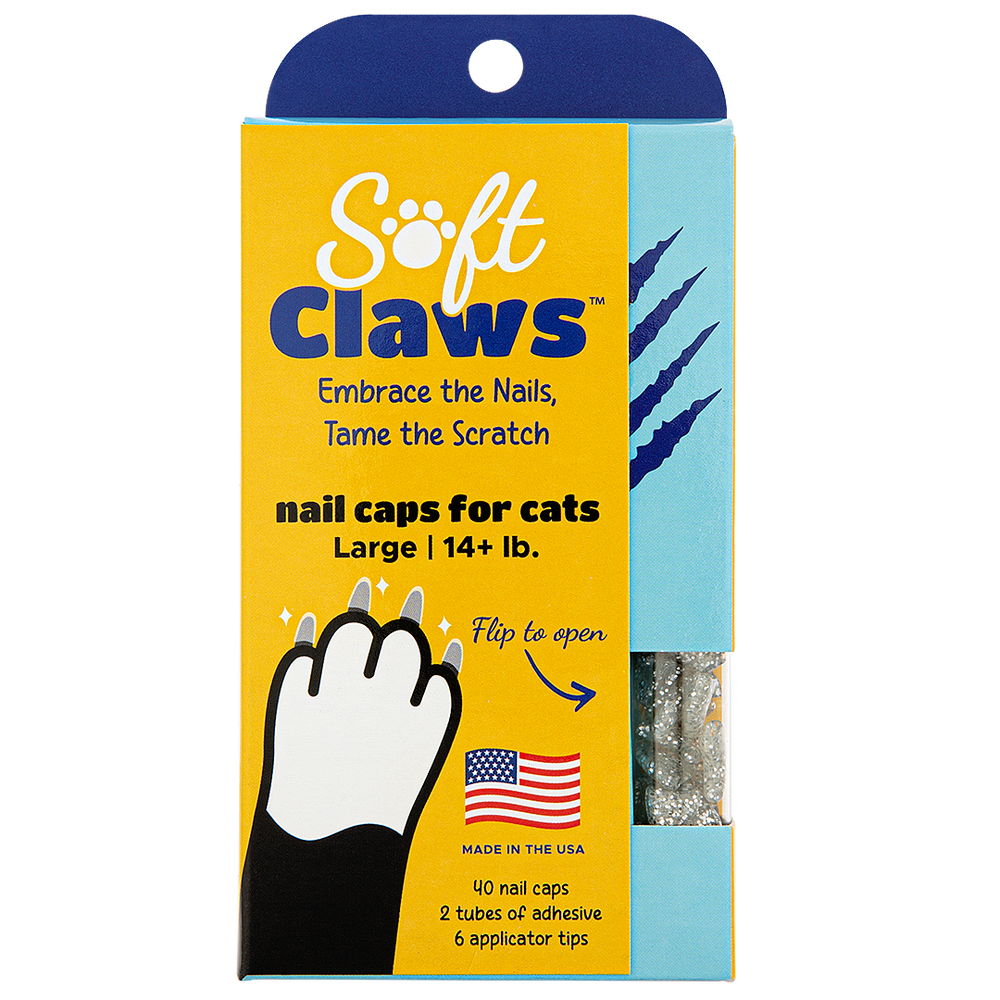 Silver Sparkle Feline Large Nail Caps by Soft Claws