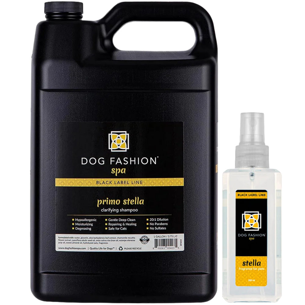 Stella Primo Clarifying Shampoo Gallon with Stella Fragrance 200 ml Set by Dog Fashion Spa