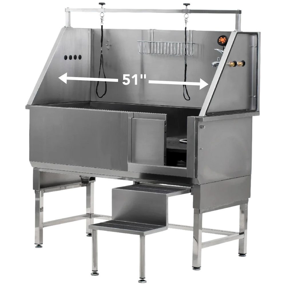 Walk-Through Bathing Tub with Steps by PetStore.Direct