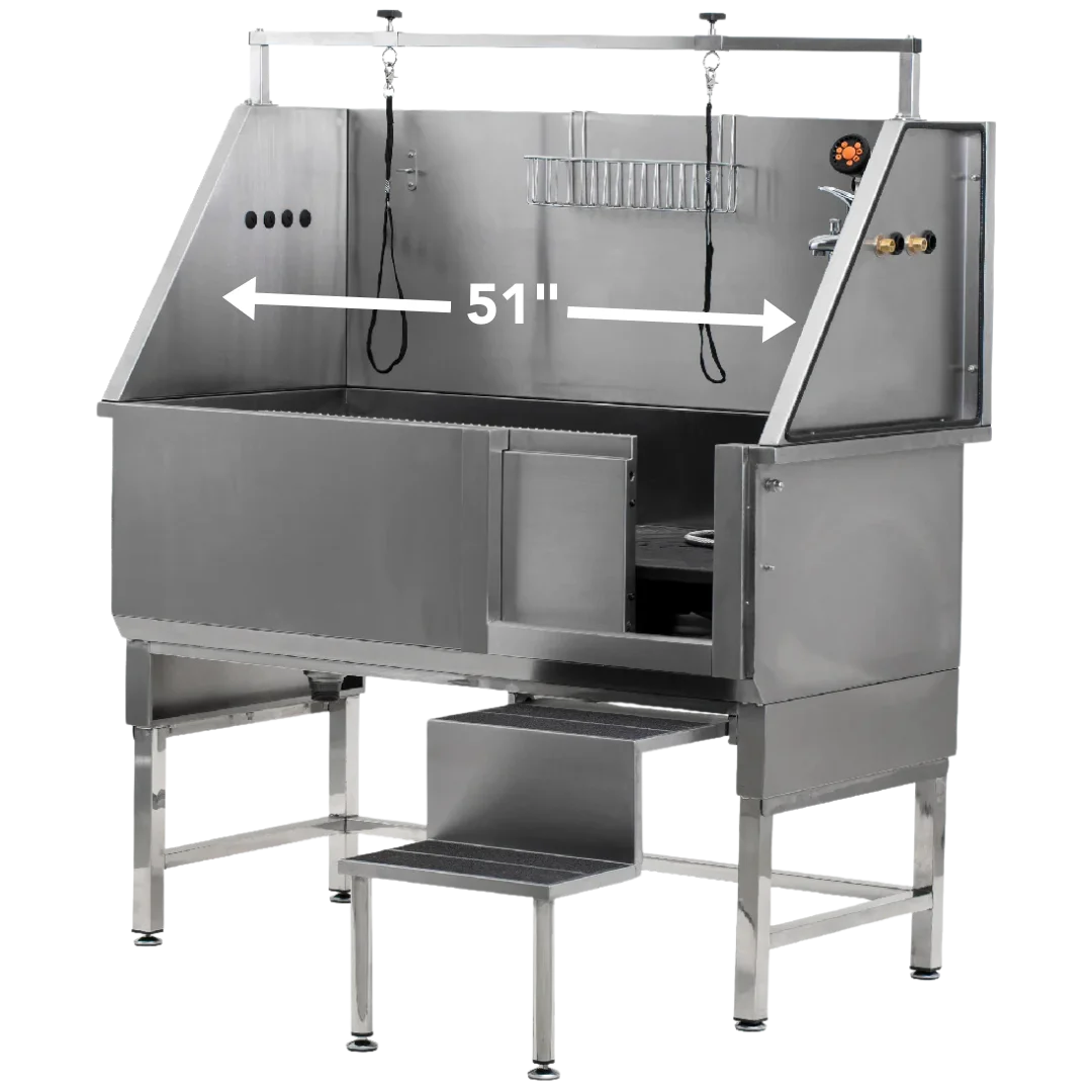 Walk-Through Bathing Tub with Steps by PetStore.Direct