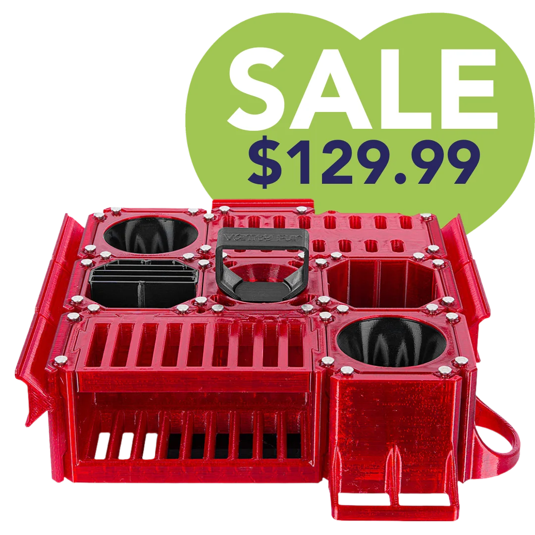 Custom Cube Tool Caddy Jolly Red by Vanity Fur