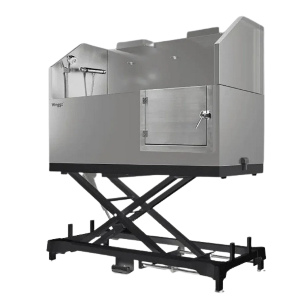 60" Dog Grooming Electric Tub with Lift-up Door Black by Waggz