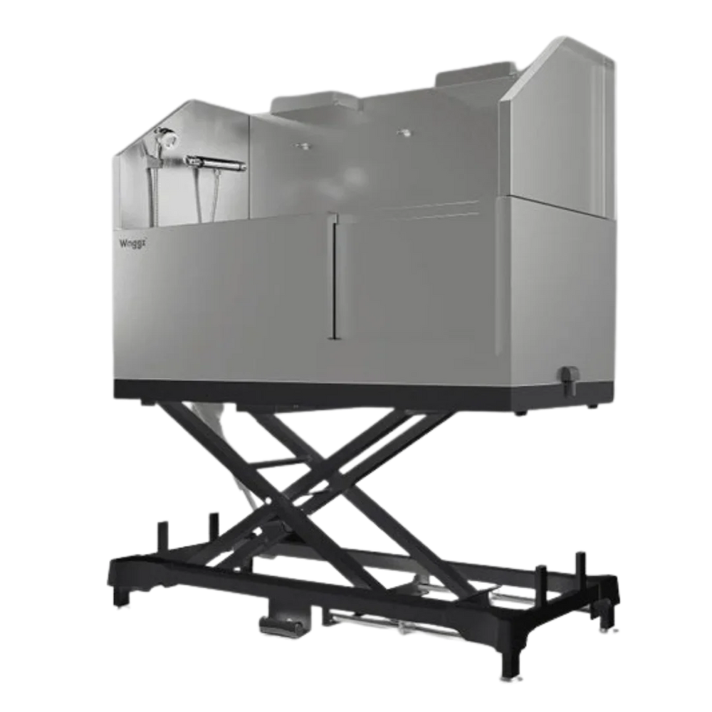 60" Dog Grooming Electric Tub with Sliding Door Black by Waggz