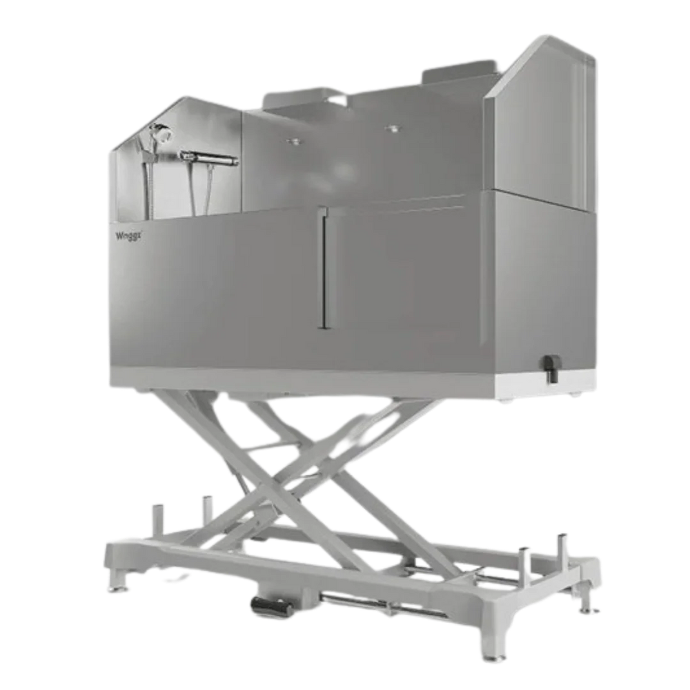 60" Dog Grooming Electric Tub with Sliding Door White by Waggz