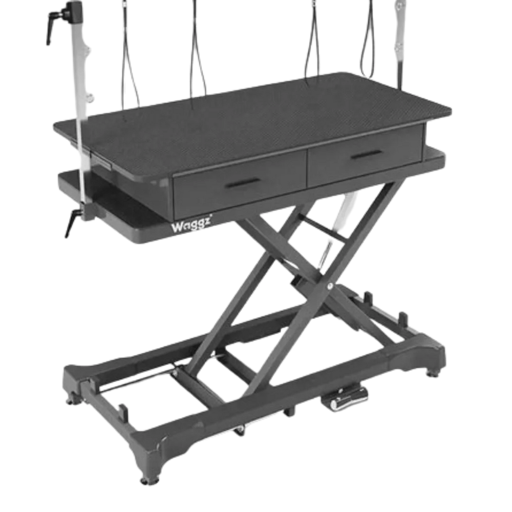 50" Dog Grooming 999 Electric Table with Drawer Black by Waggz