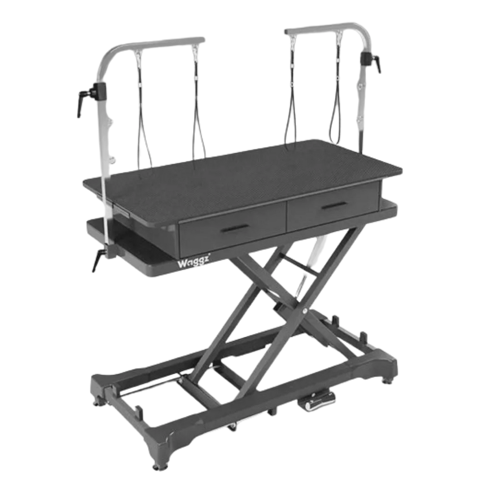 50" Dog Grooming 908 Electric Table with Drawer Black by Waggz