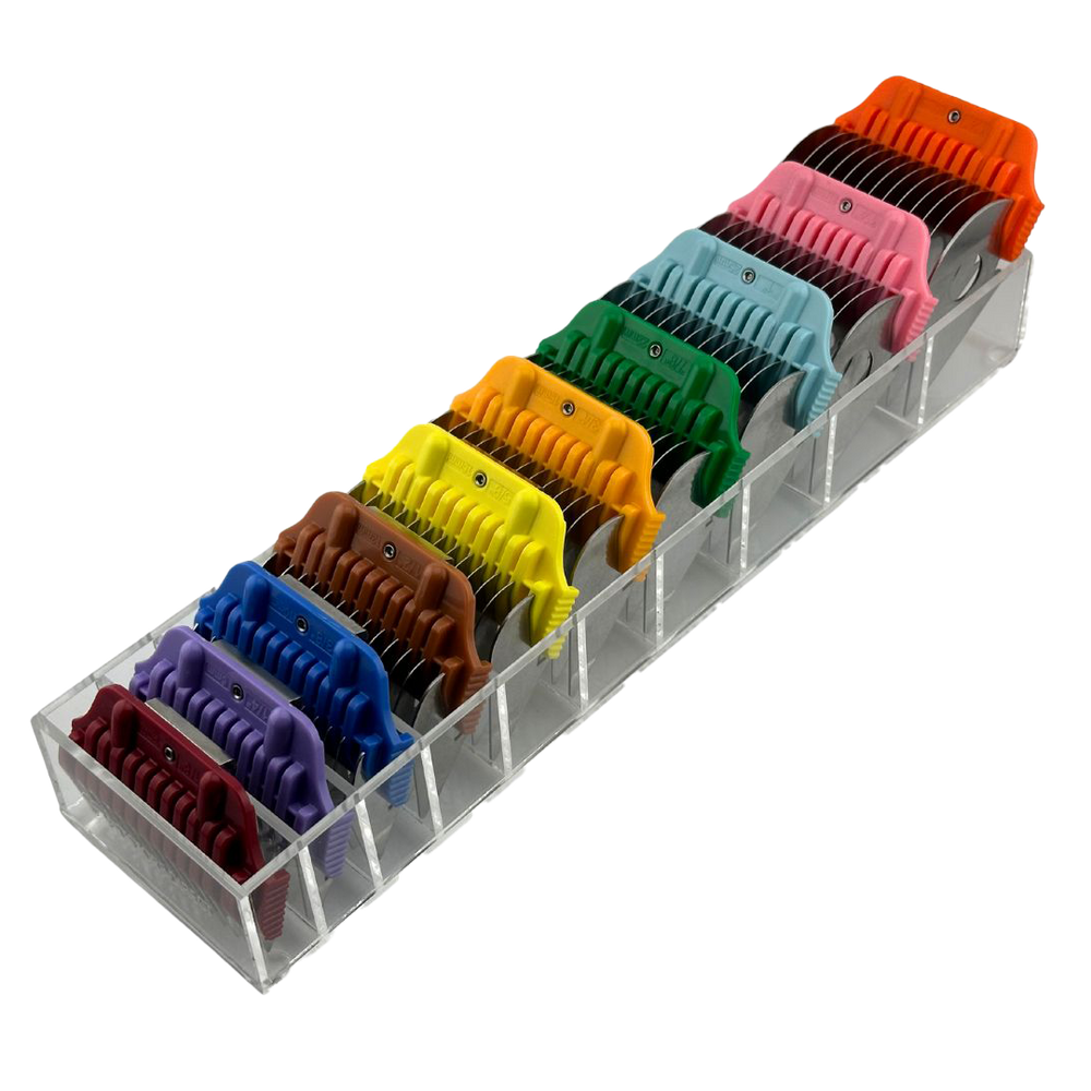 Wide 10 Blades/Combs Guard Holder Clear by PetStore.Direct