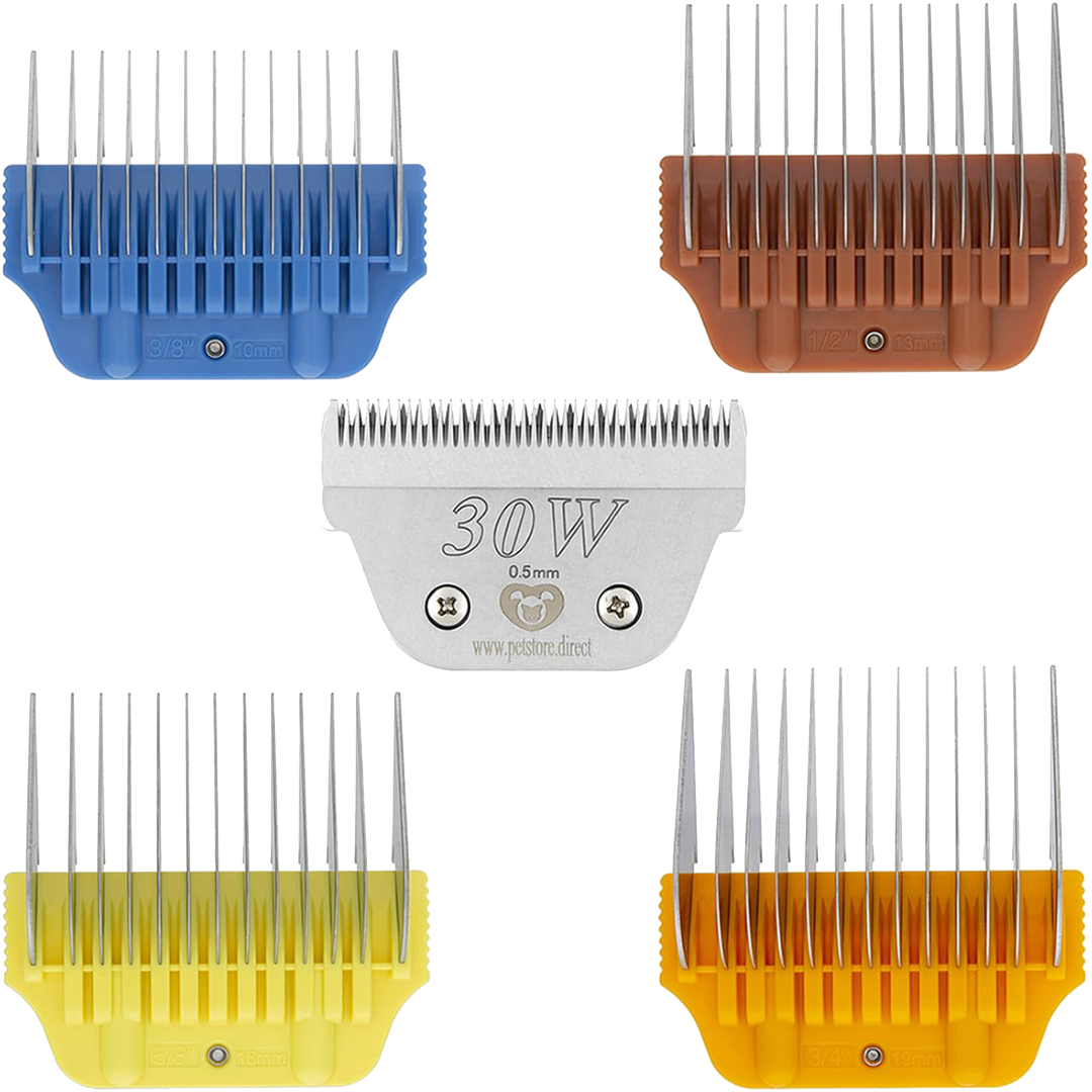 Wide Combs Colored Set of 4 (3/8