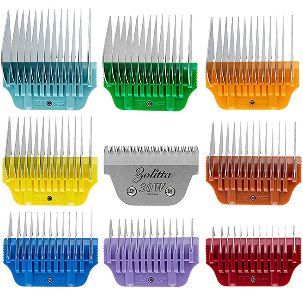 8 Colored Combs 1/8" through 1" with 30W by Zolitta