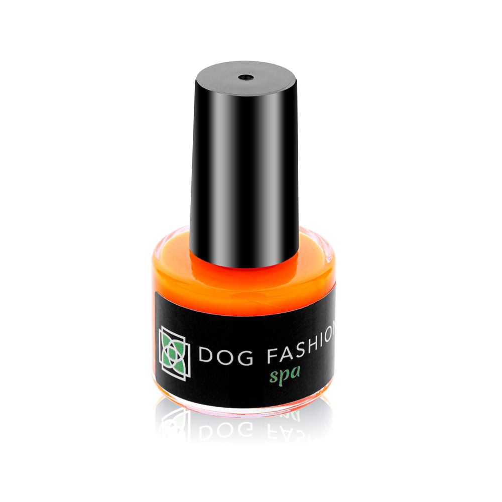 dog fashion spa disco paw orange nail polish