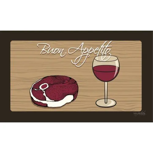 Steak & Wine Dog Bowl Placemat by Dog Fashion Living