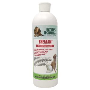 sheazam pet shampoo bottle for dogs by nature specialities