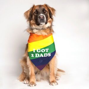 I Got 2 Dads Gay Pride Dog Bandana by Dog Fashion Living