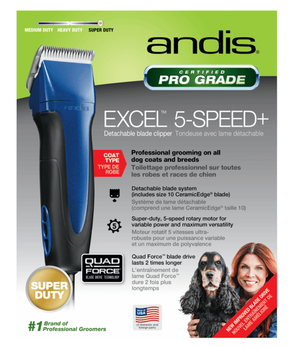 Excel 5-Speed Detachable Blade Clipper Blue by Andis