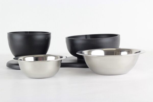 Black Suppertime Double Bowl Setby Dog Fashion Living