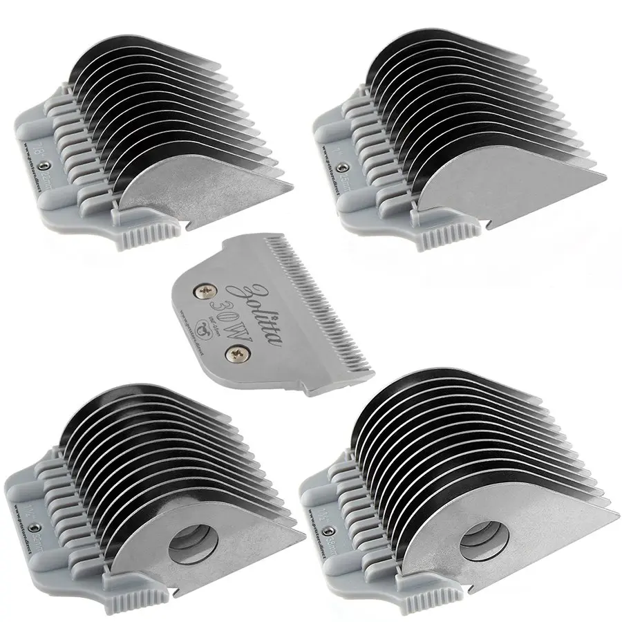 Set of 4 Extra Long Wide Comb Attachments with 30W Blade by Zolitta