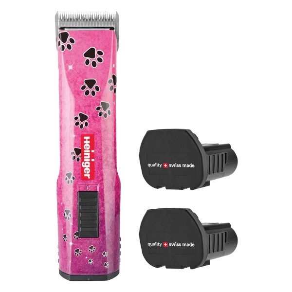 heiniger pink paws saphir cordless clipper with two batteries