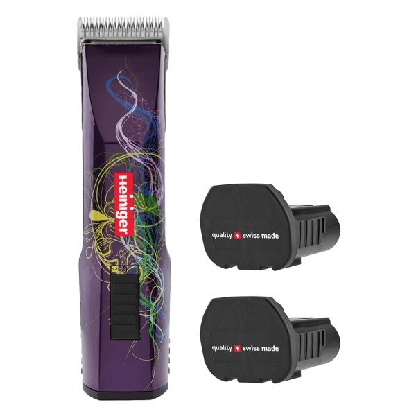 heiniger purple saphir cordless clipper with two batteries
