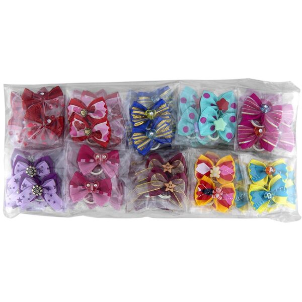 groom professional assorted multicolor bow for groomers pack