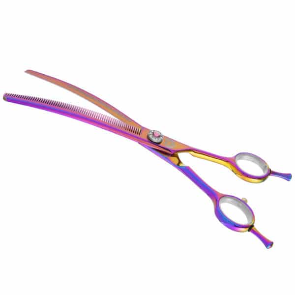 Rainbow Curved Thinning Shears by PetStore.Direct