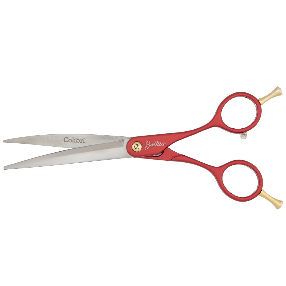 colibri super curved scissors ruby red 6.5 by zolitta
