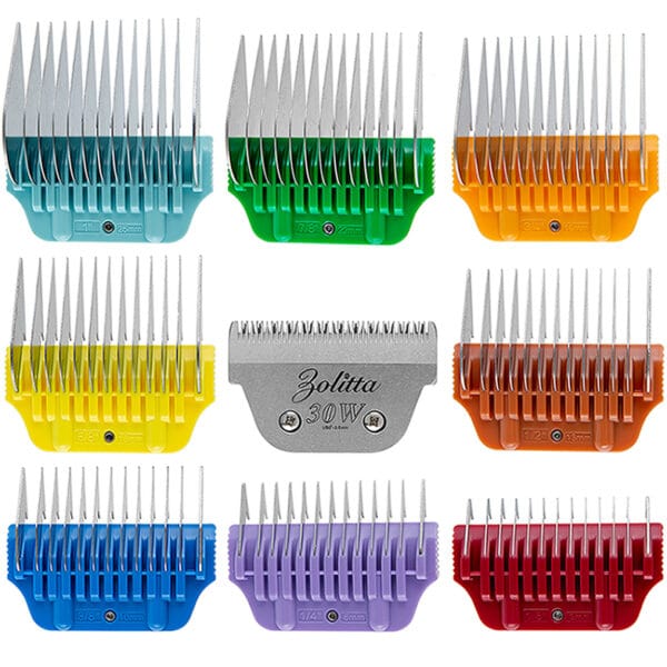 8 colored combs with 30W blade