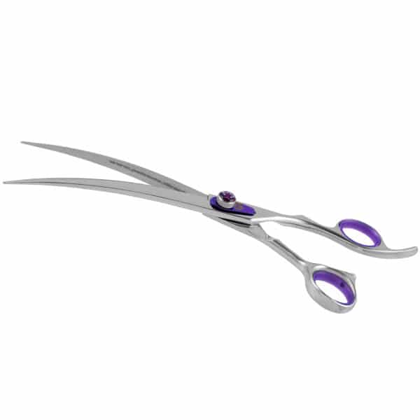 purple curved grooming shear