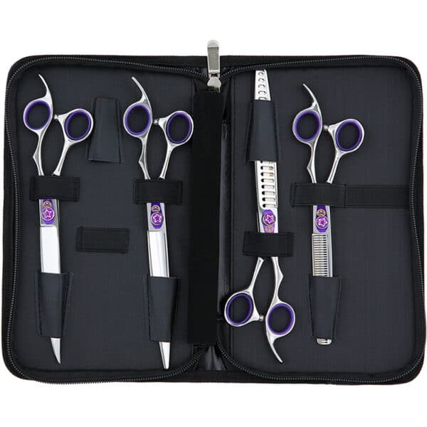 purple shear set for grooming
