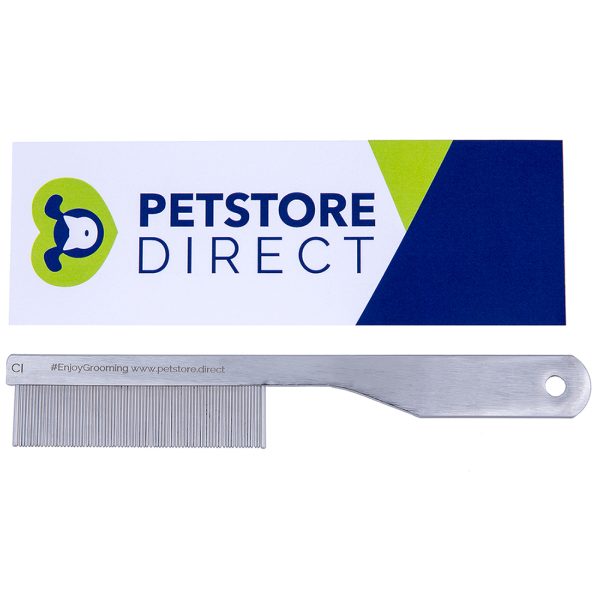Petstoredirect 5 silver eye and face comb with handle