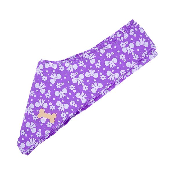 cecilia purlpe colored dog bandana with bow prints