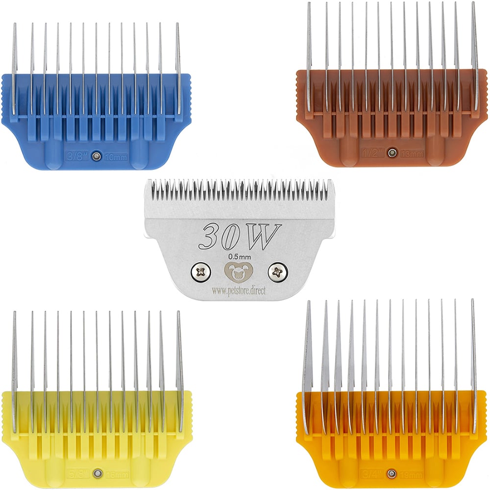 petstore.direct wide combs colored set of 4 with 30W blade