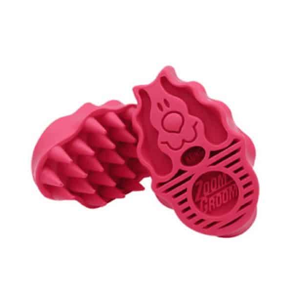 zoom groom large pink bathing brush for dogs