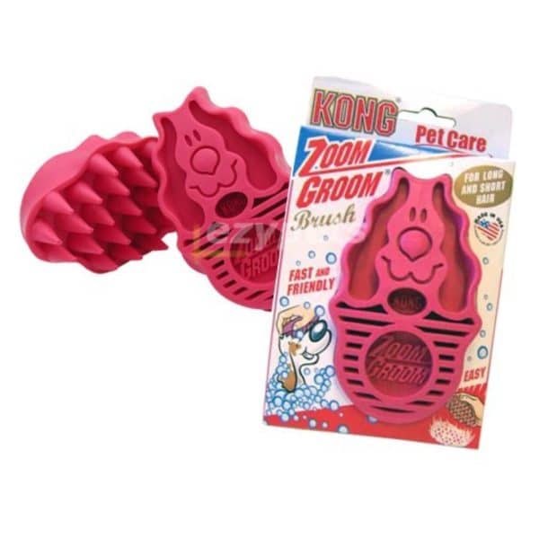 zoom groom pink bathing brush for dogs