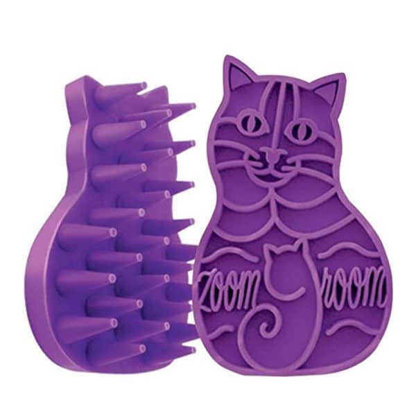 zoom groom purple bathing brush for cats
