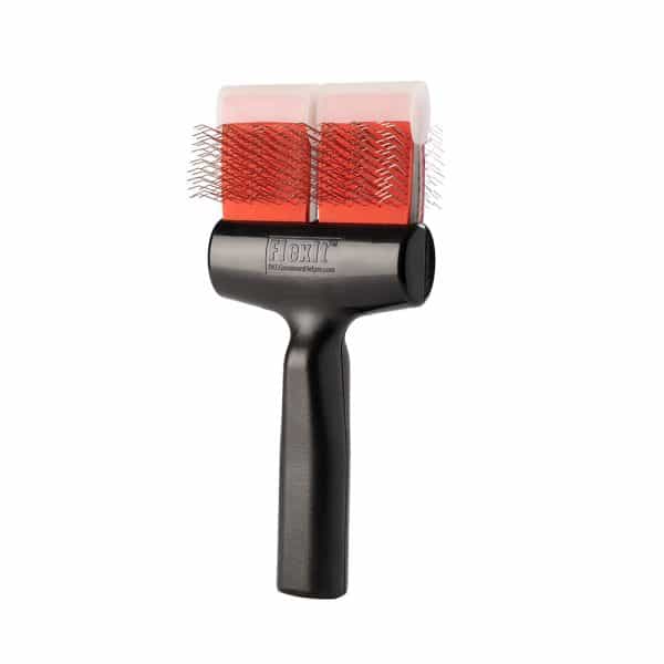 flexit red purple double sided grooming brush