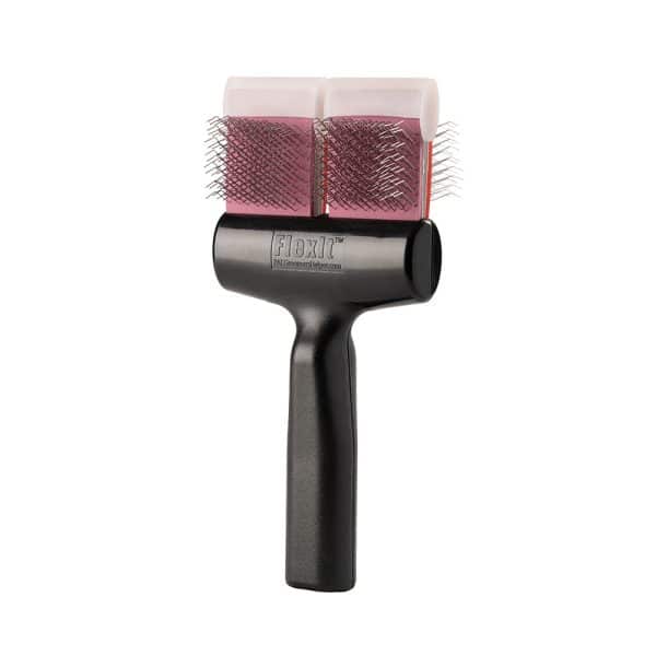 flexit red purple firm double side grooming brush