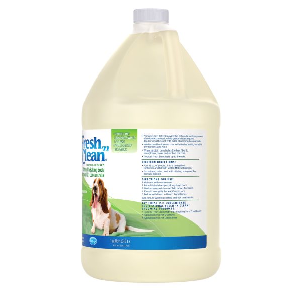 fresh n clean oatmeal n baking soda shampoo tropical scent 101 concentrate gallon for dogs