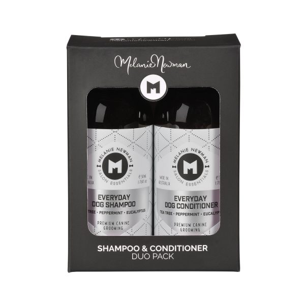 melanie newman everyday shampoo conditioner 50ml duo pack for dog grooming