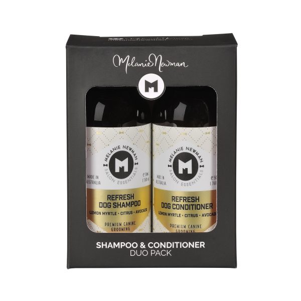 melanie newman refresh shampoo conditioner 50ml duo pack for dog grooming