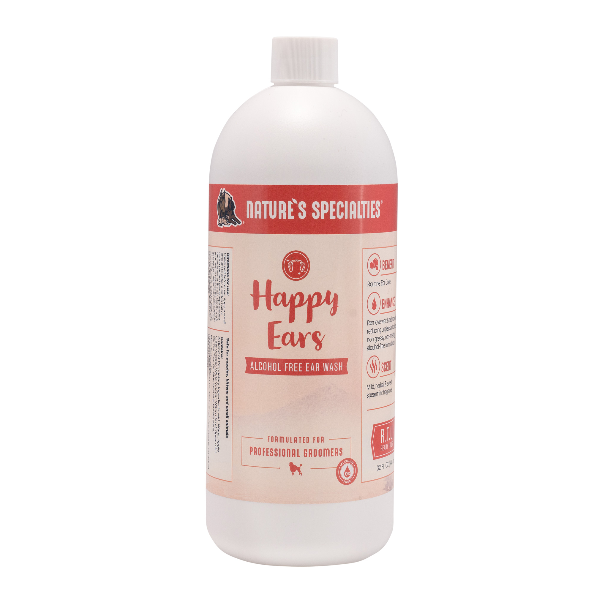 natures specialities happy ears alcohol free ear wash 32 oz