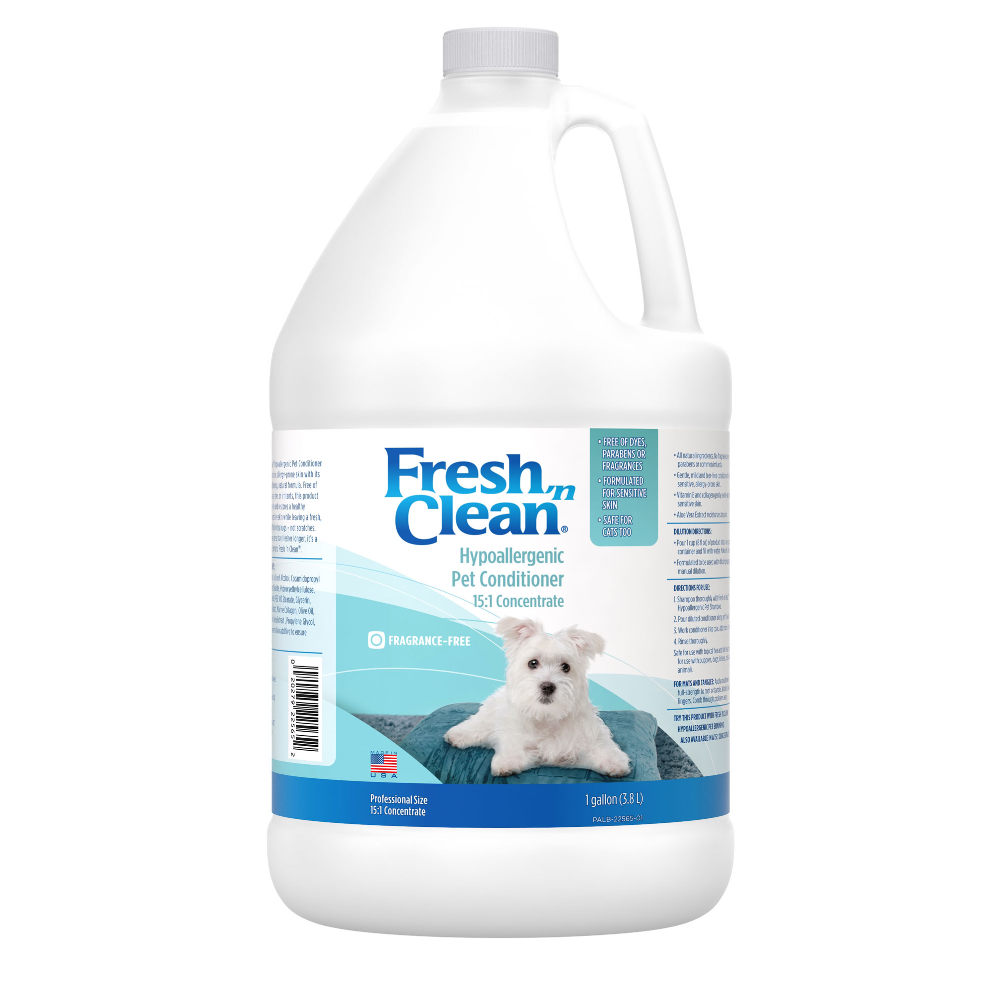 fresh n clean hypoallergenic pet conditioner 15:1 concentrate gallon for dog grooming