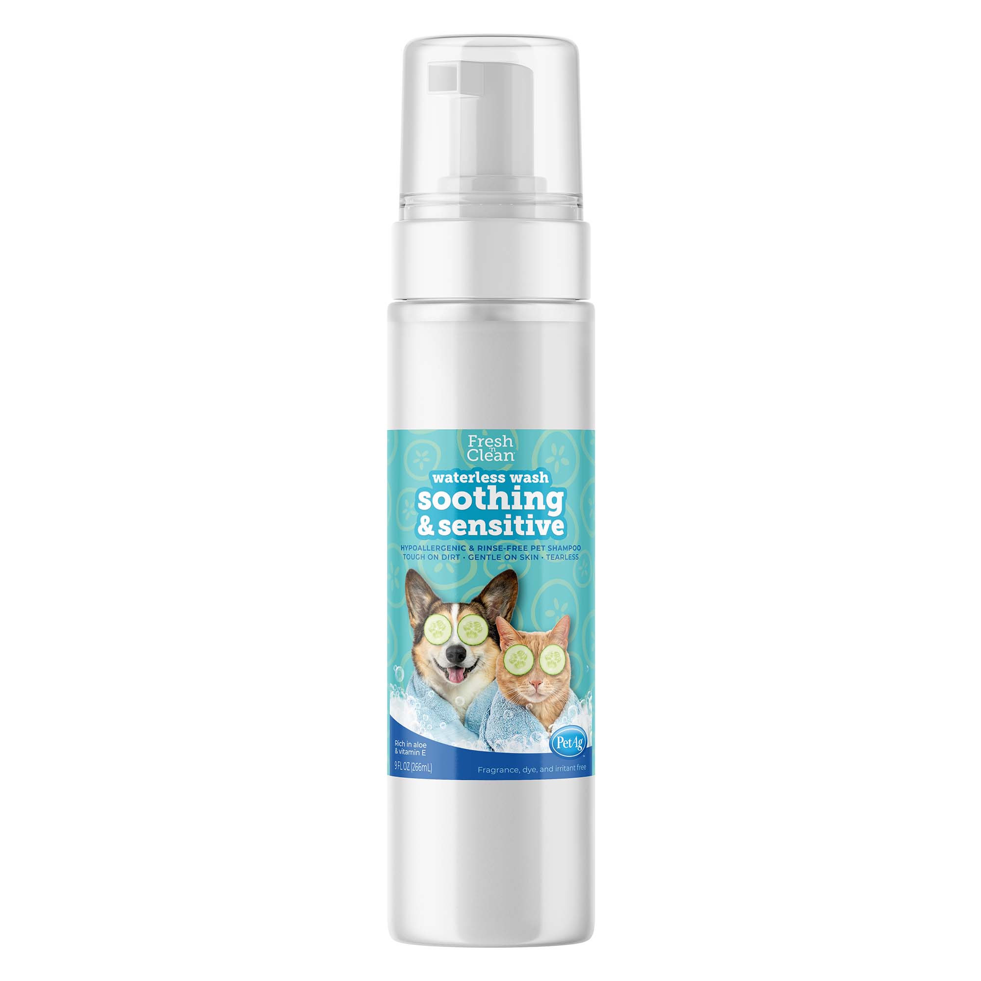 fresh n clean hypoallergenic waterless shampoo 9oz for dog grooming