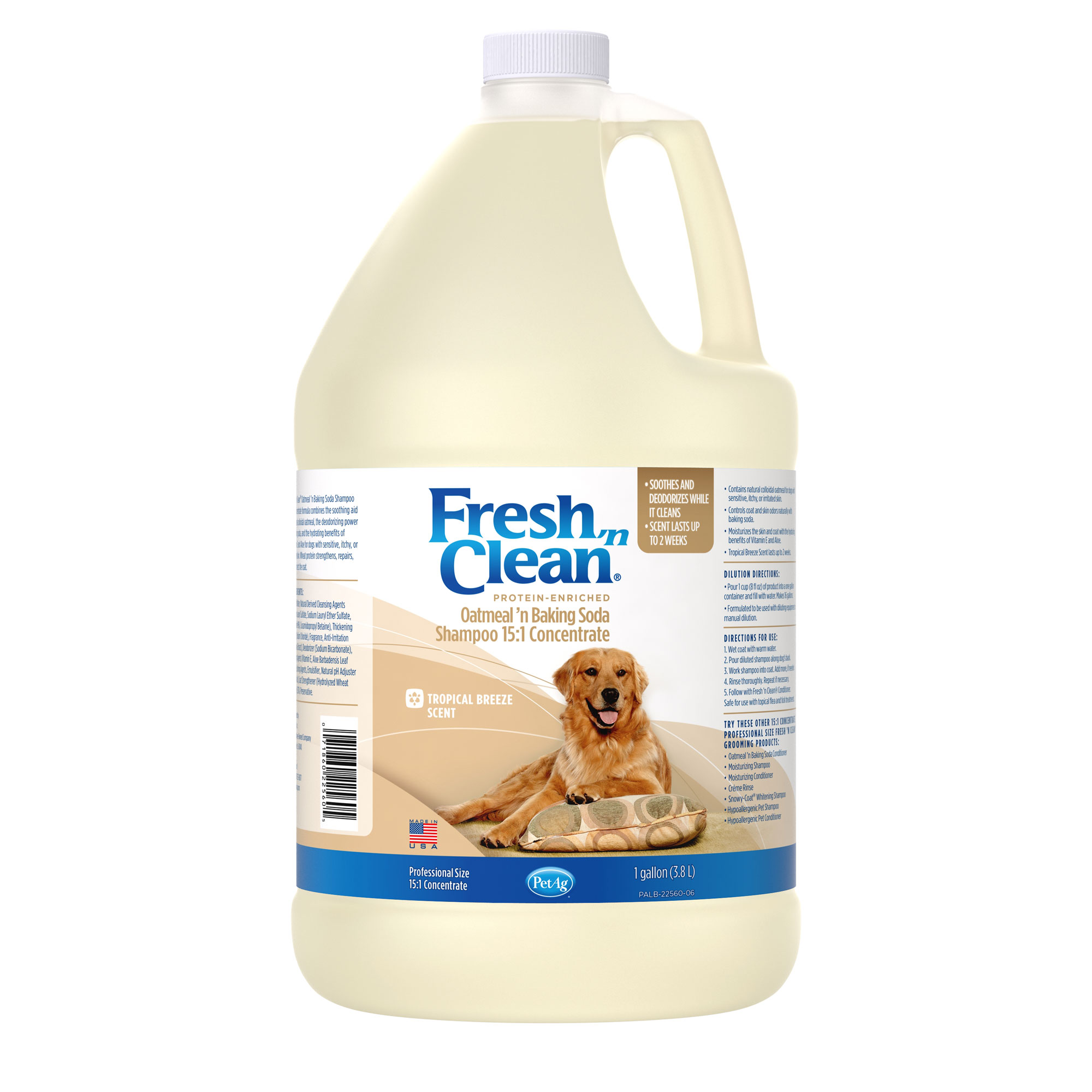 fresh 'n clean oatmeal ’n baking soda shampoo tropical breeze scent 15:1 concentrate gallon